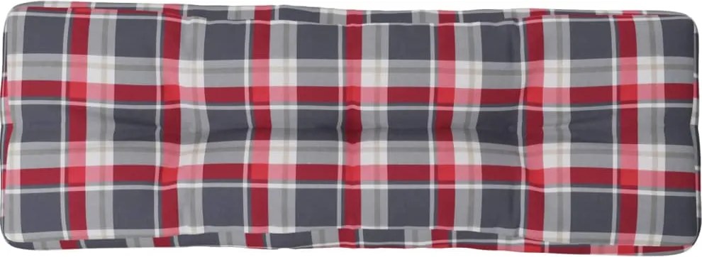vidaXL piros kockás szövet raklappárna 120 x 40 x 12 cm