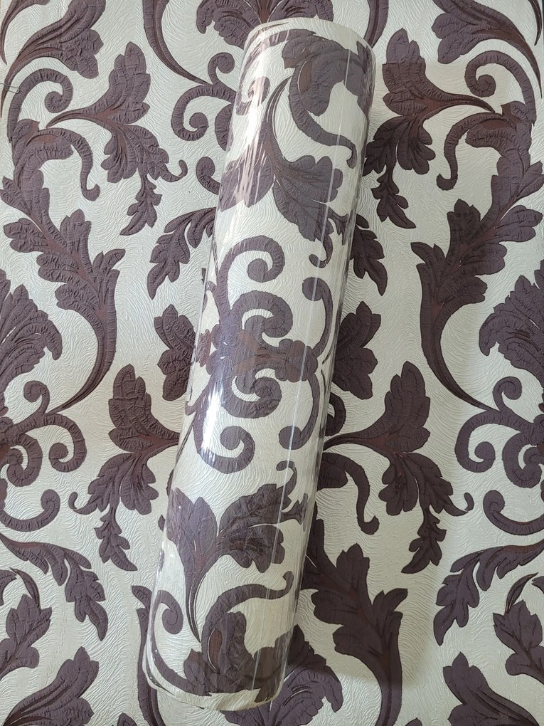 Fali tapéta, dombornyomott dísz csillogó gyöngyház háttérrel, 2264-20