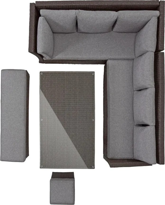 Avenberg CORSICA Nagy családi kerti garnitúra - barna/sötétszürke