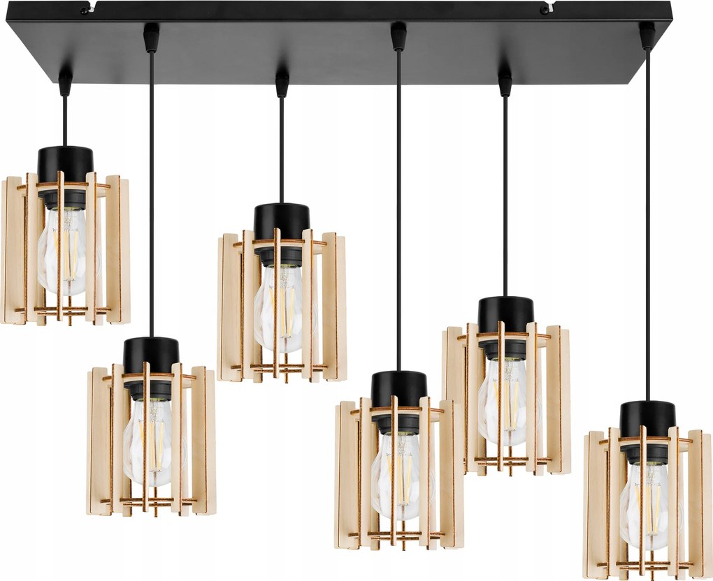 Függő Lámpa Mennyezeti Csillár Fa Modern Boho Étkező