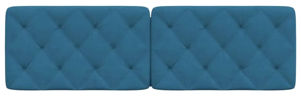 kék bársony fejtámla párna 160 cm