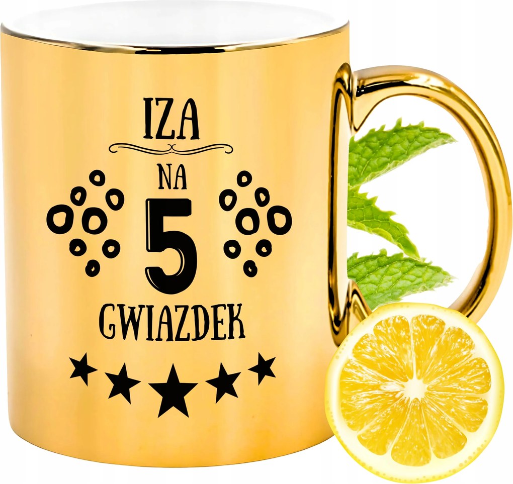 Prémium Arany Csillogó Bögre Iza Ajándék Nyomtatott Fotóval