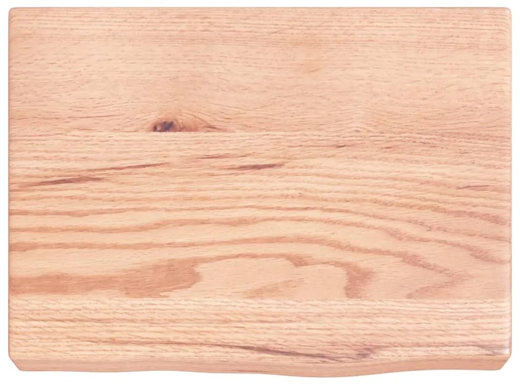világosbarna kezelt tömör tölgyfa fali polc 40x30x(2-6) cm