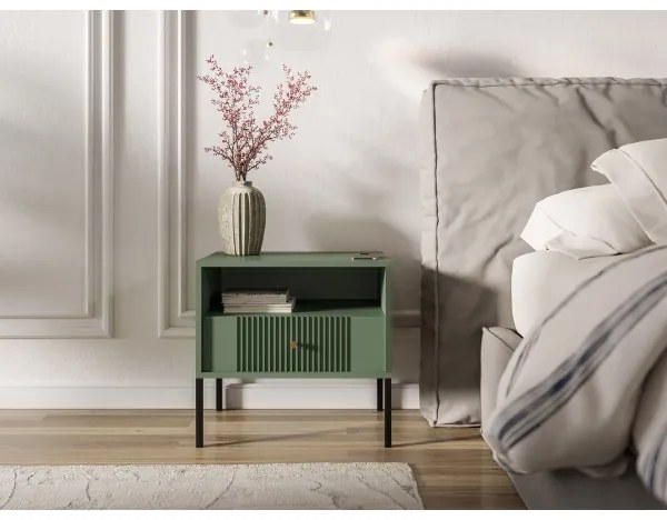 LUE éjjeliszekrény zöld/fekete