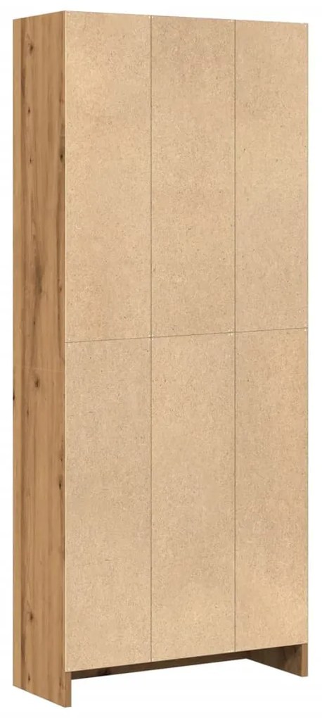 kézműves tölgy szerelt fa könyvespolc 60 x 24 x 143 cm