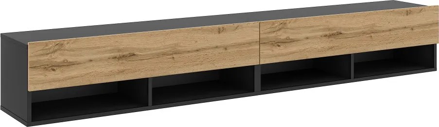 DERBY TV állvány DOUBLE 200 2 ajtós, fekete/wotan tölgy