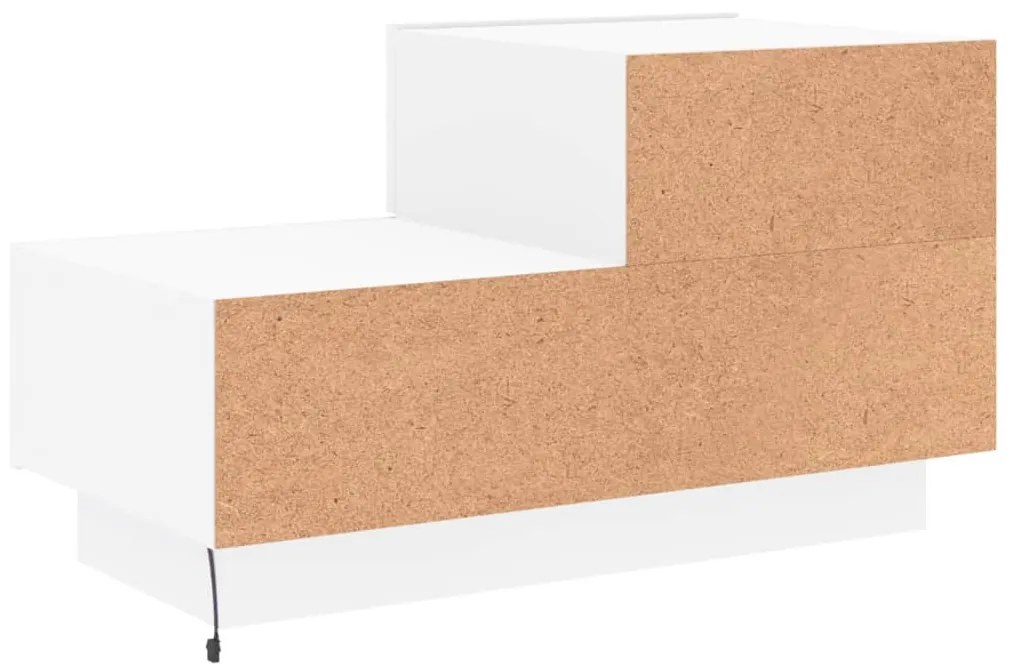 fehér éjjeliszekrény LED-világítással 70 x 36 x 40,5 cm