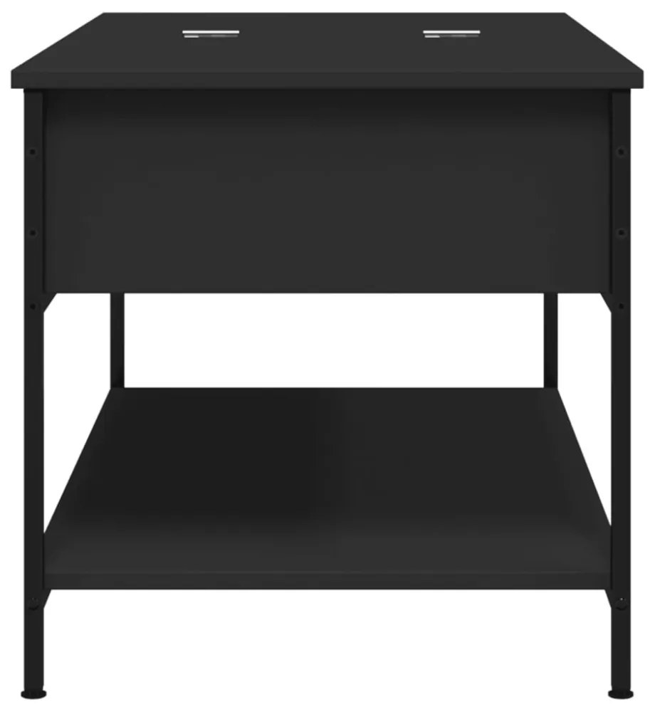 fekete szerelt fa és fém dohányzóasztal 100 x 50 x 50 cm