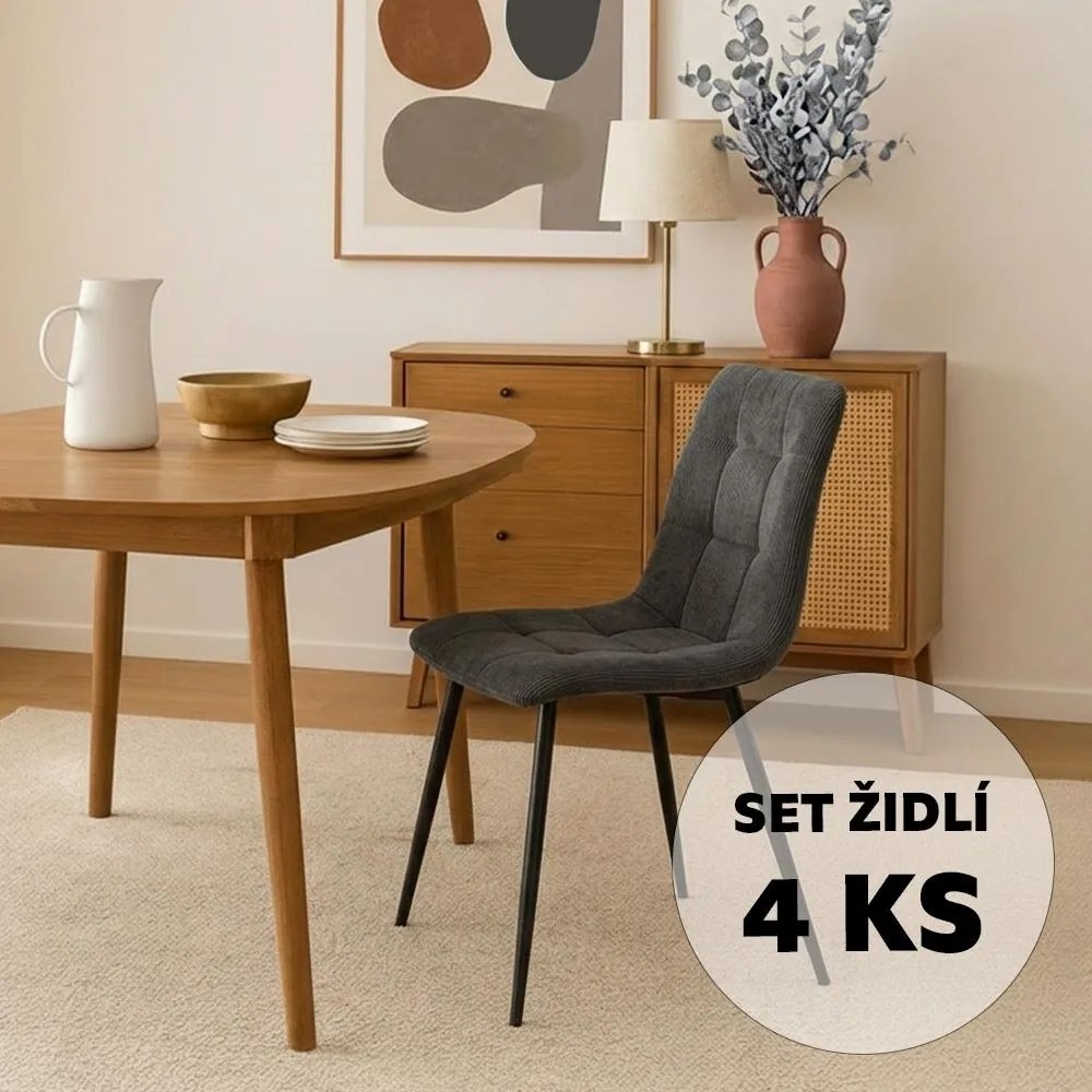 Avenberg ARDEN Étkezőszék szett - 4db, szürke