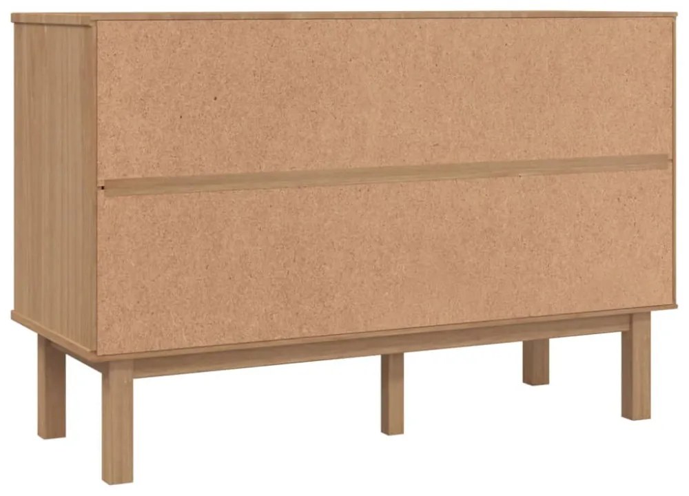 OTTA barna-fehér tömör fenyőfa éjjeliszekrény 111x43x73,5 cm