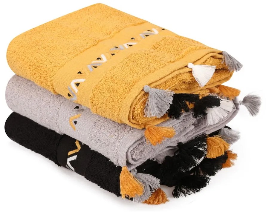 Frottír pamut törölköző szett 3 db-os 50x90 cm Asorti – Foutastic