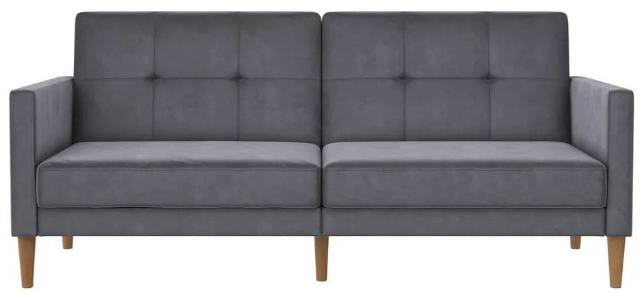 Szürke bársony kinyitható kanapé 207 cm Lilly – Støraa