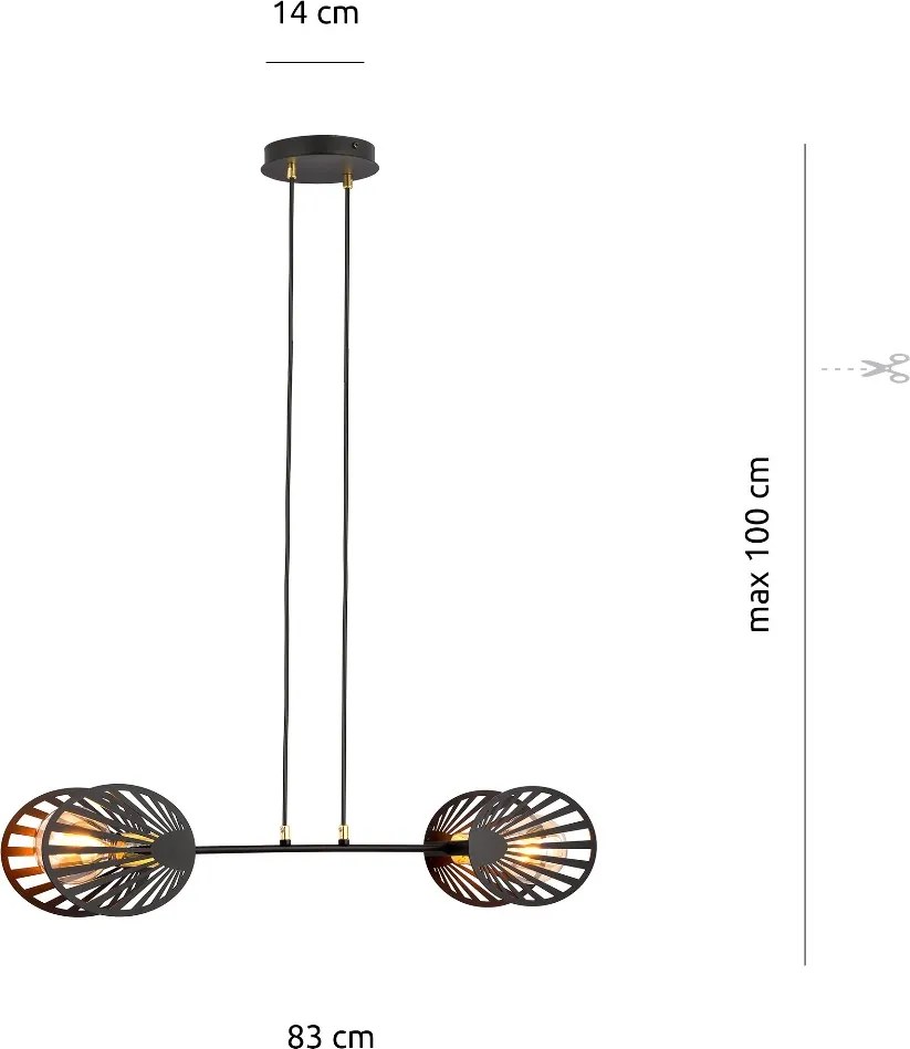 Emibig modern skandináv függeszték playa fekete emi1146/2