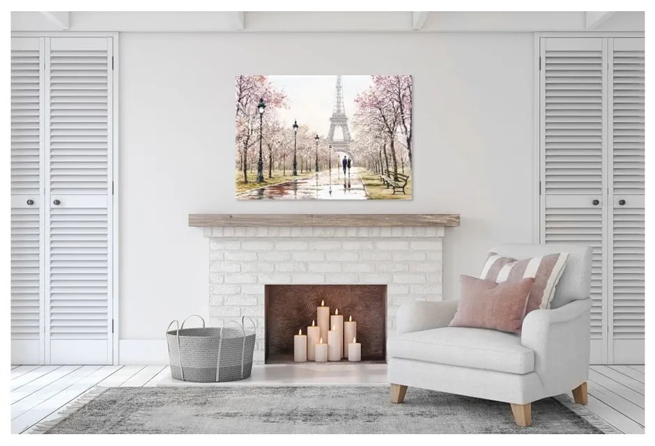 Canvas Watercolor Paris Melancholy fali kép, 85 x 113 cm - Styler