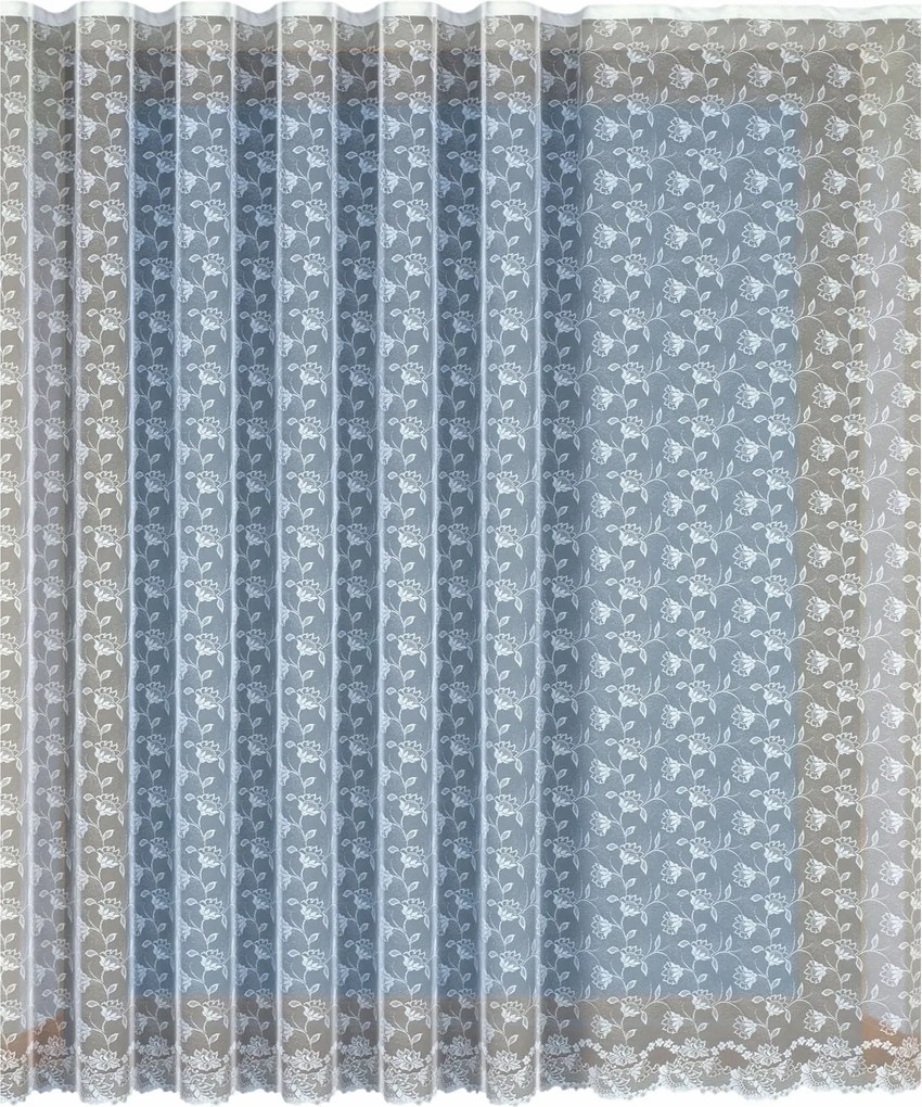 34563 Kész Függöny Szalagon Virágokkal 200x140