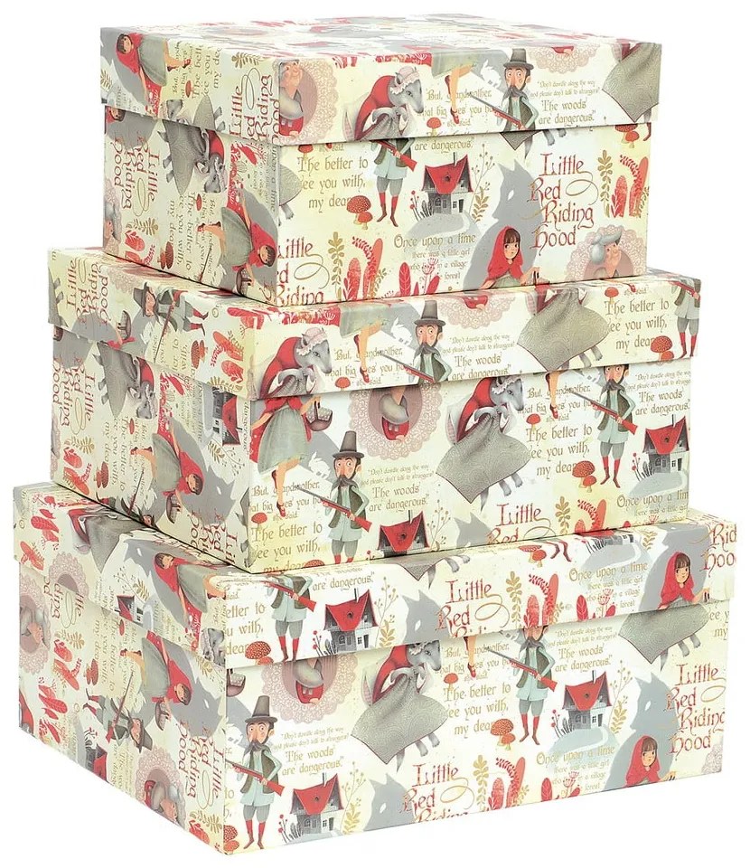 Ajándékdoboz készlet 3 db-os Little Red Riding Hood – Kartos
