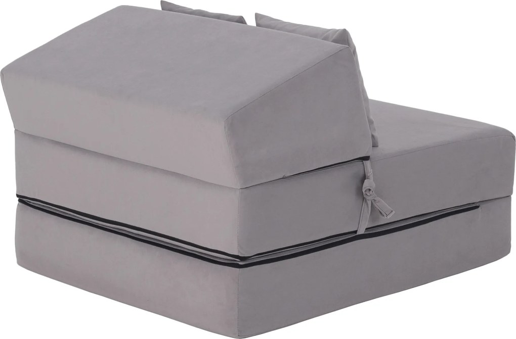 Összecsukható matrac/fotel, 2v1, világosszürke, PELOS