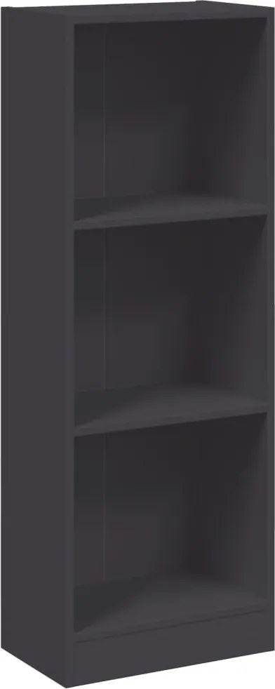 vidaXL 3 szintes szürke szerelt fa könyvszekrény 40 x 24 x 109 cm