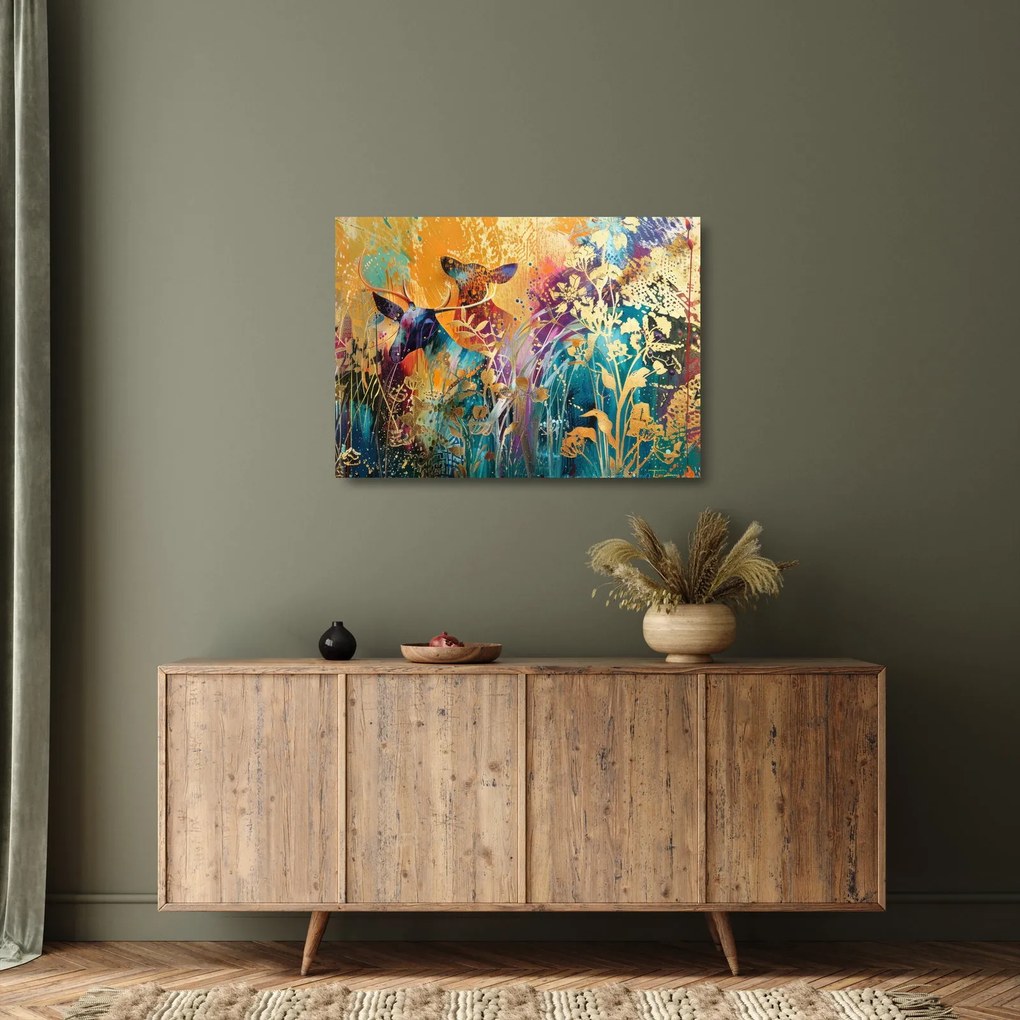 Üveg kép - Absztrakt festmény a természetről (70x50 cm)