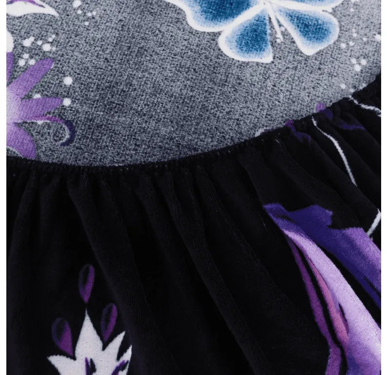 Mikroplüss lepedő VIOLET BUTTERFLY 160x200 cm sötétkék