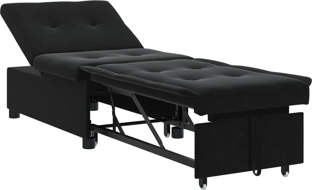 vidaXL Kanapéágy Fekete 194 x 67 x 82 cm Bársony