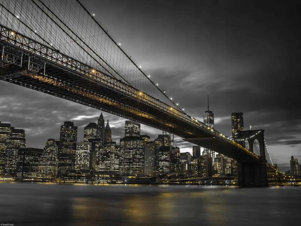Poszter 40x30cm Brooklyn híd és Alsó-Manhattan panoráma alkonyatkor 5