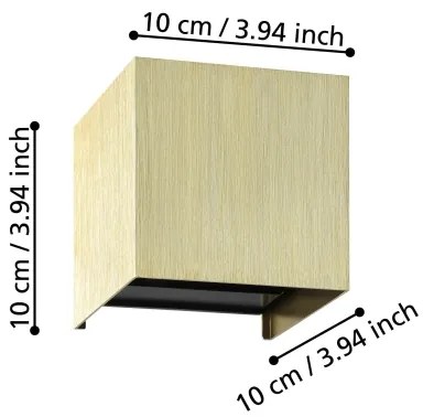 Eglo 901091 - LED Fali lámpa VALMONTONE 2xLED/1,5W/230V 3000K arany