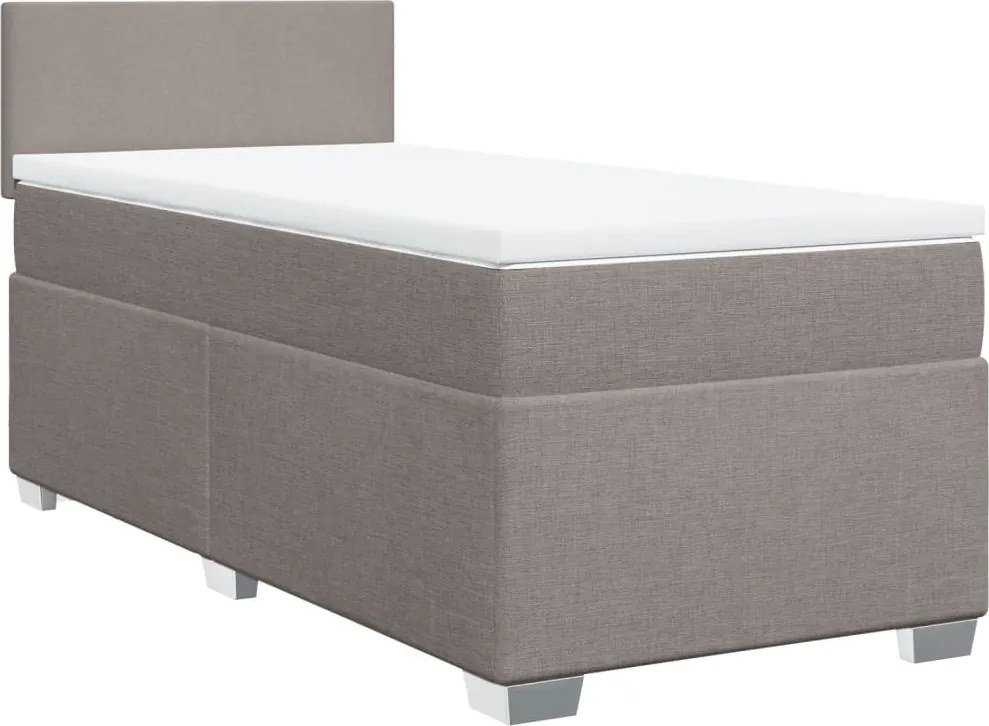 vidaXL tópszínű szövet rugós ágy matraccal 100 x 200 cm