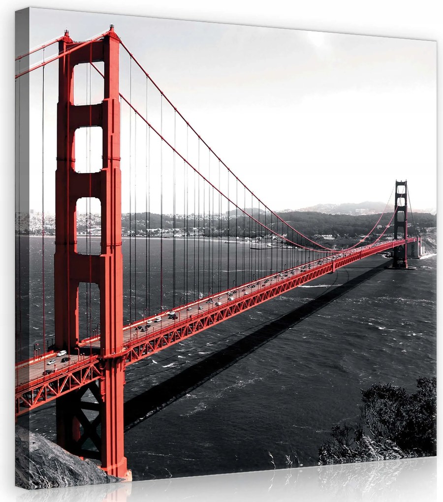 Vászonkép 40x40 Híd az öböl felett A stílusos dolgozószobai csatlakozás szimbóluma