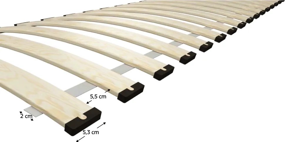 Feltekerhető ágyrács, 100x200 cm, BREZO