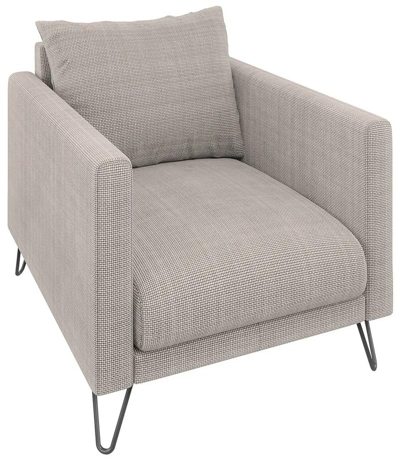 Világosbarna zsenília fotel Freya – Ropez