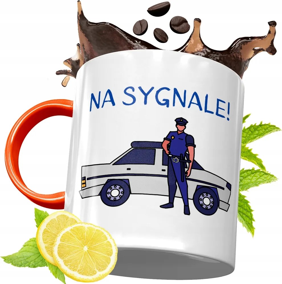 Narancssárga Bögre Rendőrnek Tökéletes Ajándék fényképes nyomtatással