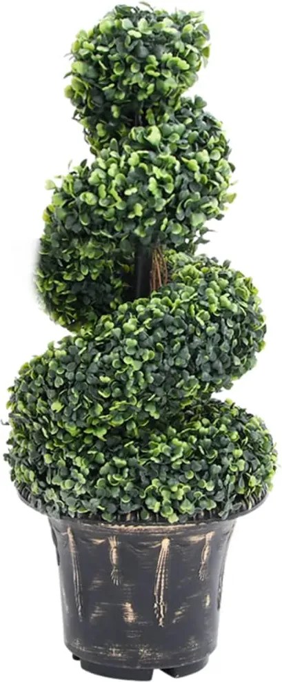 vidaXL zöld spirálalakú cserepes műpuszpáng 89 cm