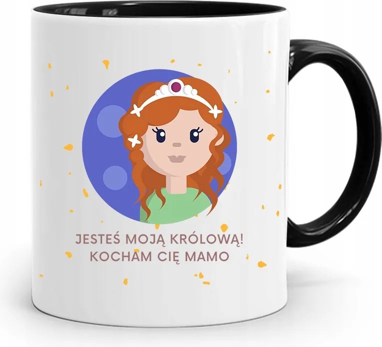Fekete Bögre Ajándék Anyukáknak Te Vagy Az Én Királynőm! fényképes nyomattal