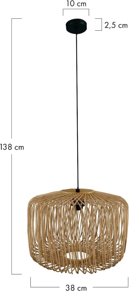 DIJK 55877-017 BAMBOO Többágú Függesztett Lámpa Bézs E27 IP20