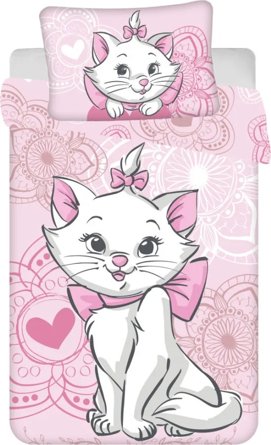 Disney Marie Aristocat gyerek, ovis ágyneműhuzat 100×135 cm, 40×60 cm