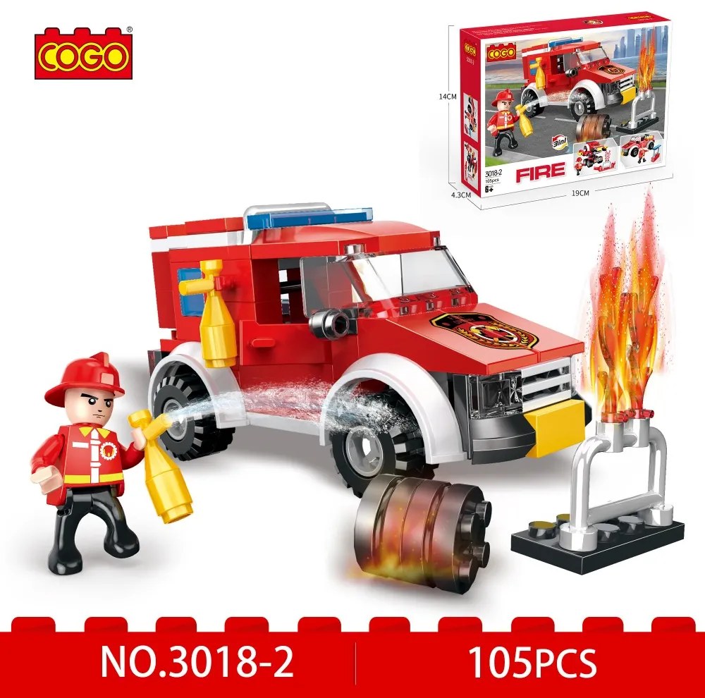 COGO® 3018 | lego-kompatibilis építőjáték | 845 db építőkocka | Tűzoltós 8-as készlet