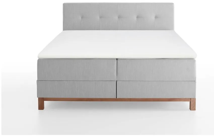 Világosszürke boxspring ágy tárolóhellyel 180x200 cm Catania - Meise Möbel