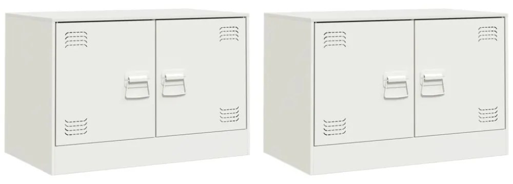 2 db fehér acél TV-szekrény 67 x 39 x 44 cm