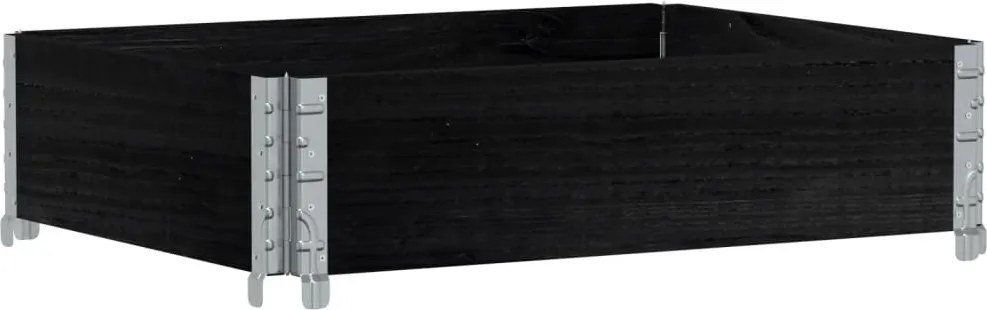 vidaXL fekete tömör fenyőfa kerti növénytartó 80 x 60 cm