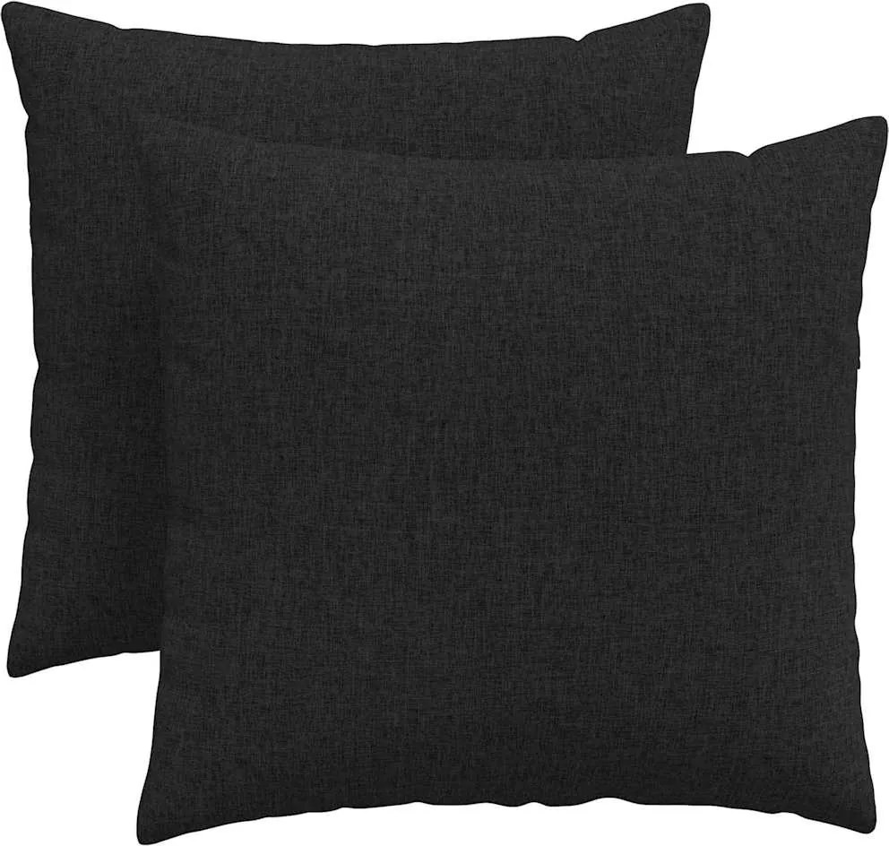 vidaXL Kanapé párnák 2 pcs Fekete 45 x 45 cm szövet