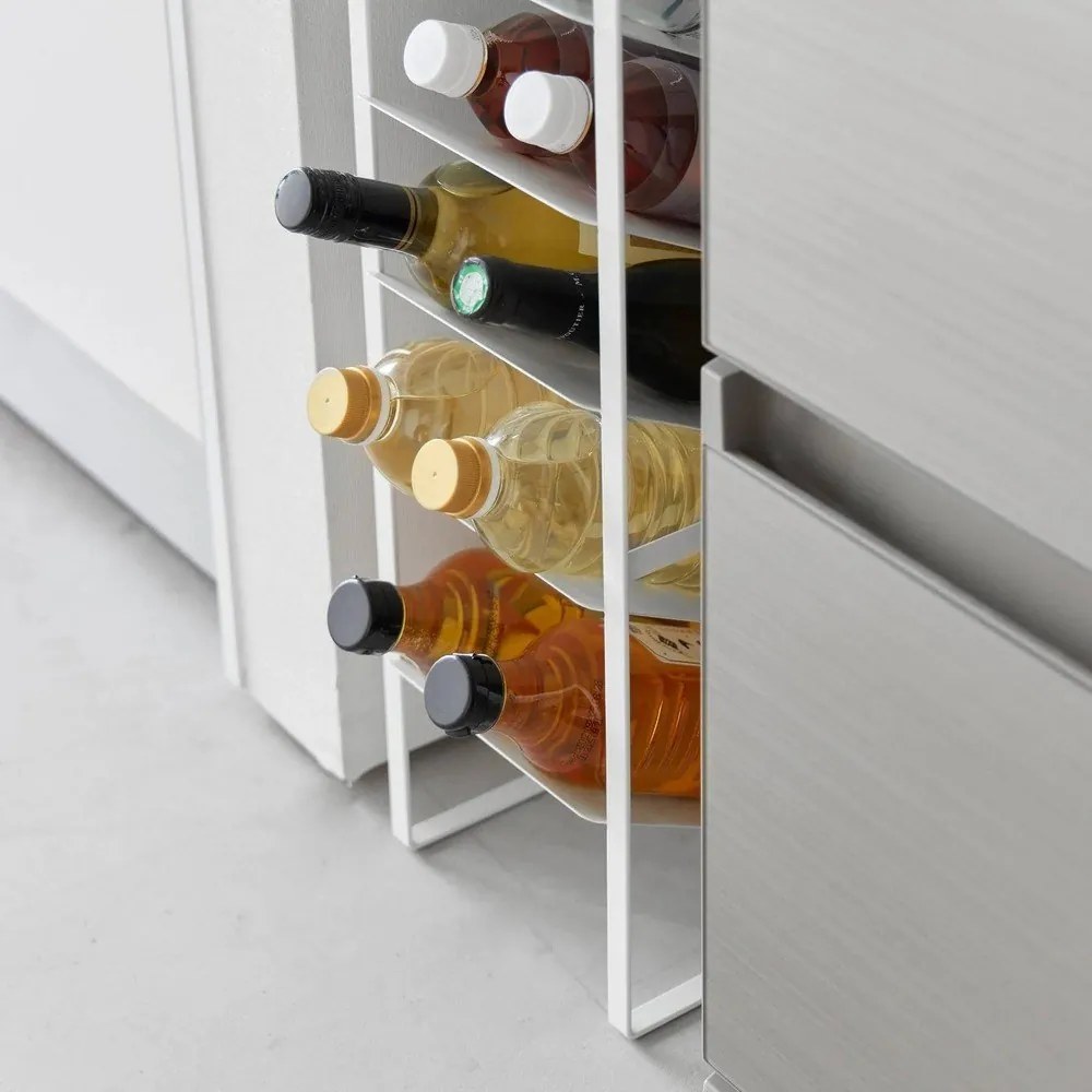 Fehér fém bortartó polcos állvány, palackok száma 16 20x88,5x19 cm Tower – YAMAZAKI