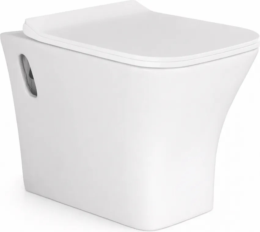 OSLO || fali, mélyöblítéses WC csésze slim wc ülőkével, kerámia, fehér