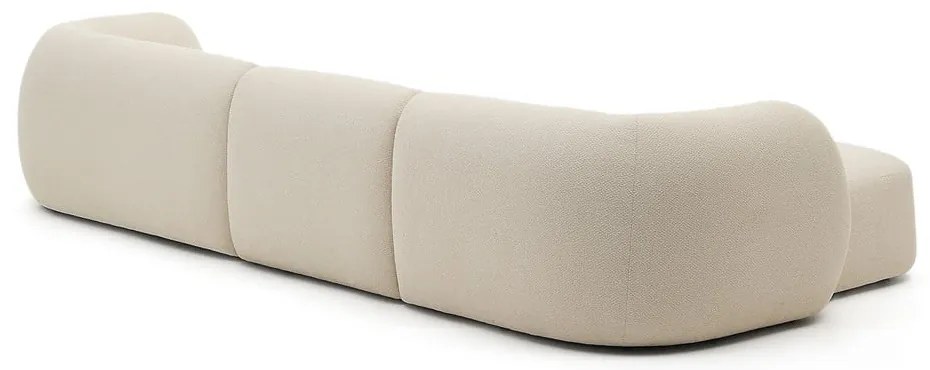 Krémszínű zsenília sarokkanapé (bal oldali-heverő résszel) Martina – Kave Home