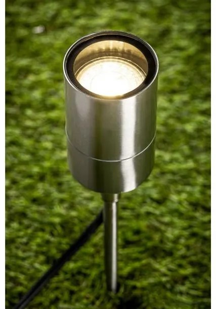 Lámpa Kerti lámpatest GRAZIE, GU10, max.20W, IP44, AC220-240V, 50-60Hz, kábel 1,5 m csatlakozóval, inox