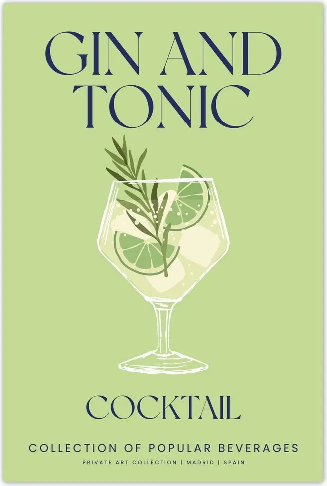 Poszterek 40x60 Ital Gin és Tonik Alkoholos koktél