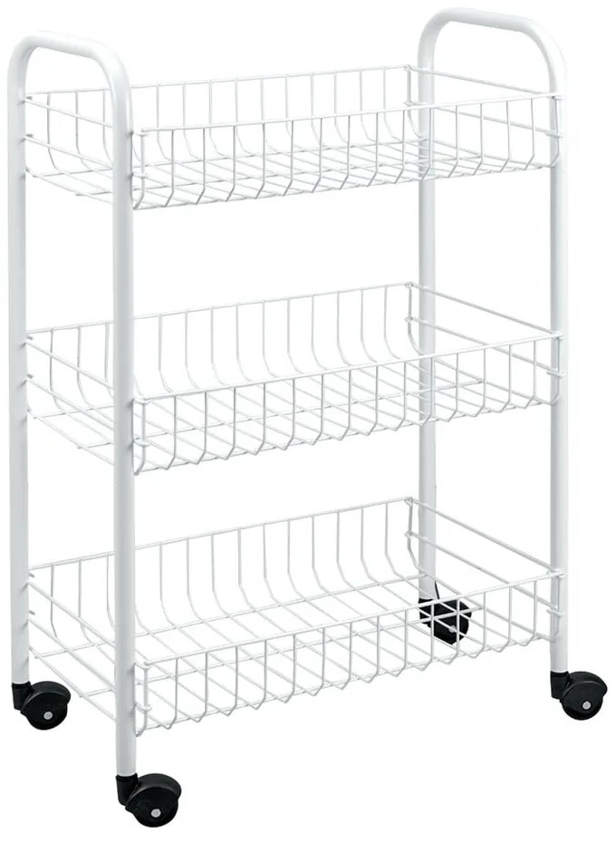 Siena fehér gurulós állvány, 3 db polccal - Metaltex