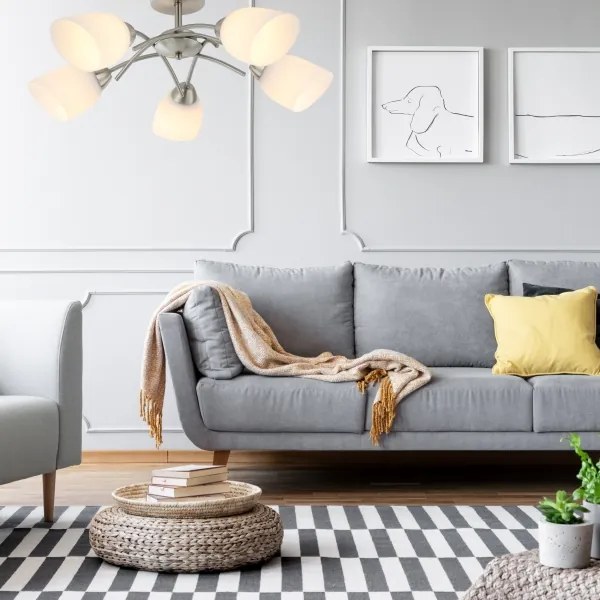 Felületre szerelhető csillár DONNA 5xE27/60W/230V nikkel