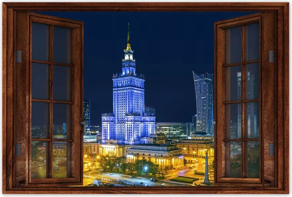 Poszterek 60x40 Varsó éjszaka Palota