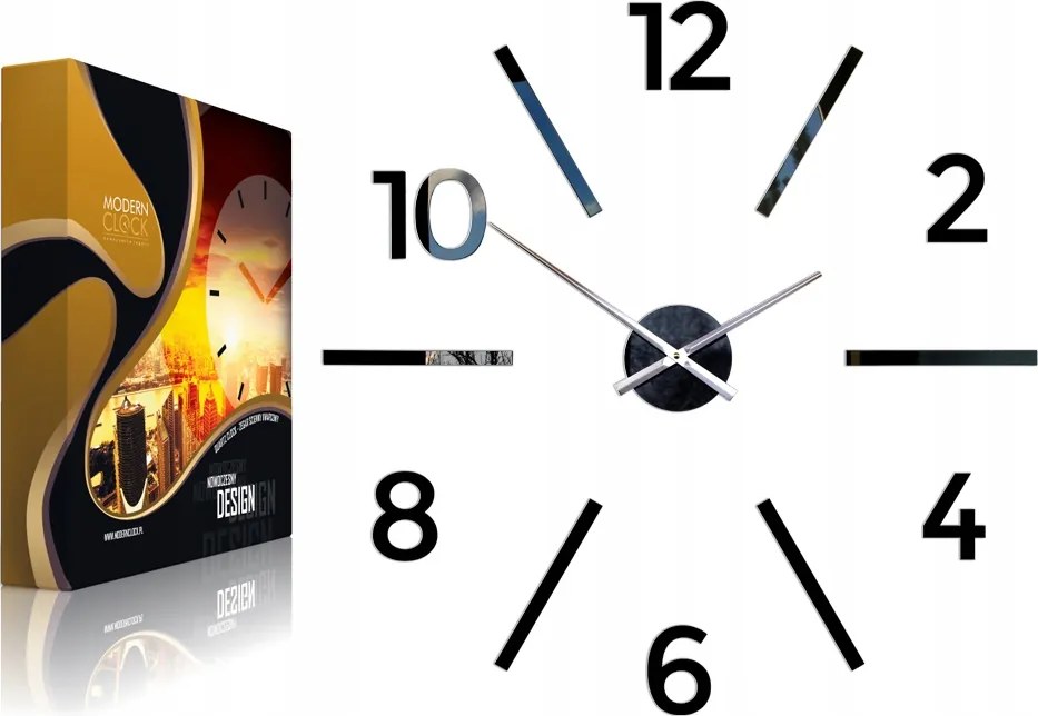 Akril falióra Aksel Kerek Csendes Fekete Számokkal